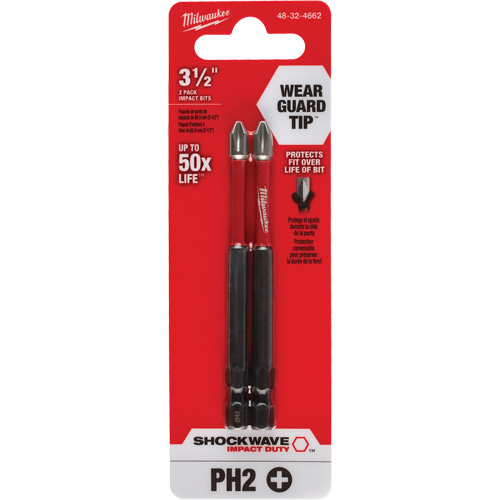 Shockwave Impact Duty Screwdriver Bit, Phillips, #2 Tip, 1/4" Drive Size, 3-1/2" Length Groupe Belzile Dickner
