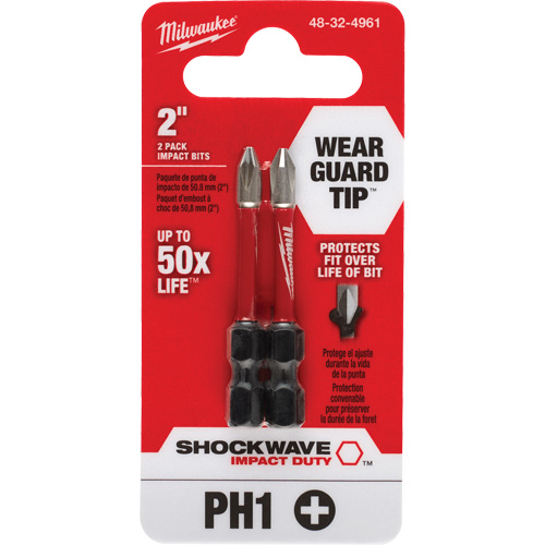 Embout de tournevis Shockwave Impact Duty, Phillips, #1, Prise 1/4" Groupe Belzile Dickner