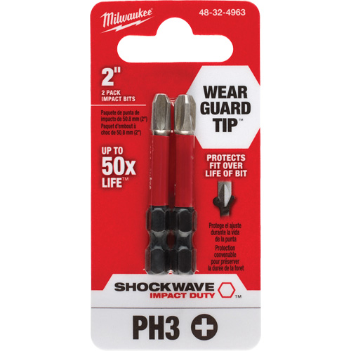 Embout de tournevis Shockwave Impact Duty, Phillips, #3, Prise 1/4" Groupe Belzile Dickner