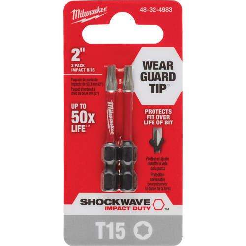 Embout de tournevis Shockwave Impact Duty, Torx, T-15, Prise 1/4" Groupe Belzile Dickner
