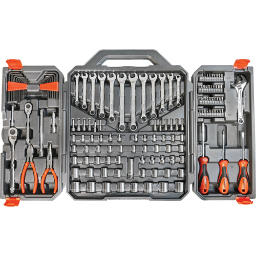 Jeu doutils m&eacute;triques/SAE de qualit&eacute; professionnelle &agrave; 6 pans et &agrave; prise 3/8" et 1/4" Groupe Belzile Dickner
