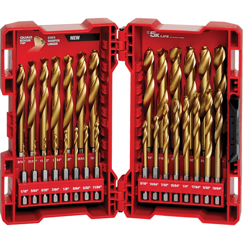 Jeu de forets Shockwave Red Helix, 29 morceaux, Titane Groupe Belzile Dickner