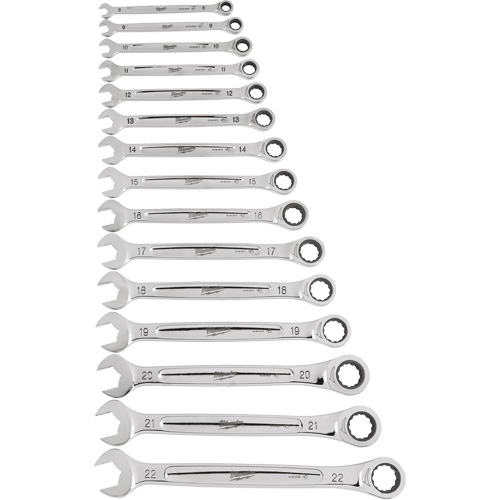 Ratcheting Wrench Set, Combination, 15 Pieces, Metric Groupe Belzile Dickner
