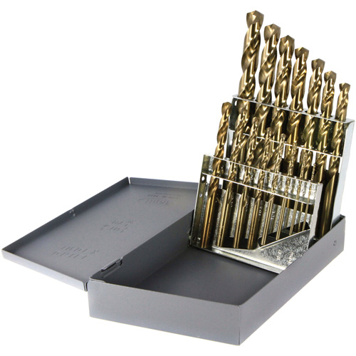 Drillco&reg; Heavy-Duty Jobber Length Drill Bit Set, 15 Pieces, Cobalt Groupe Belzile Dickner