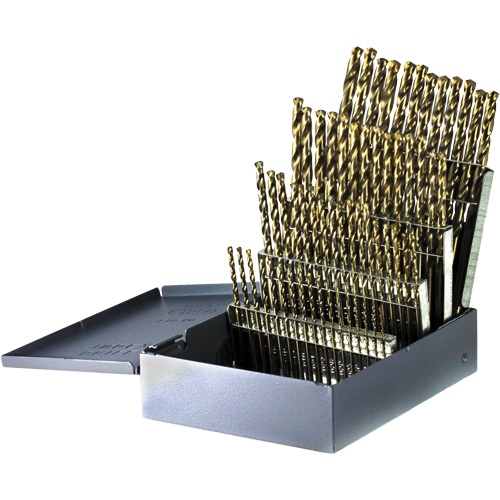 Drillco&reg; Heavy-Duty Jobber Length Drill Bit Set, 60 Pieces, Cobalt Groupe Belzile Dickner