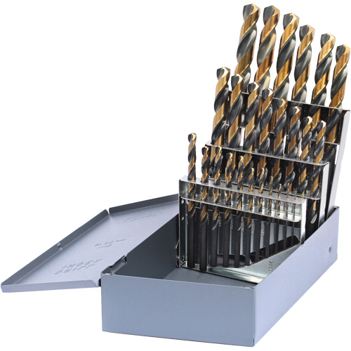 DRILLCO Metric Jobber Length Drill Bit Set, 25 Pieces, High Speed Steel Groupe Belzile Dickner
