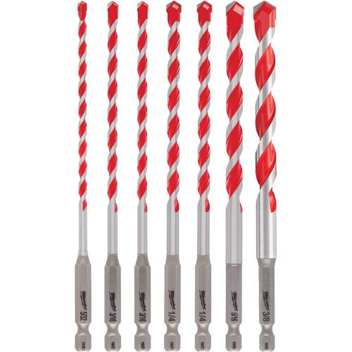 Jeu de forets pour perceuse &agrave; percussion Shockwave, 7 morceaux, Carbure Groupe Belzile Dickner