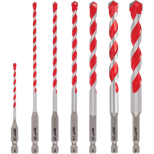 Large Shockwave Hammer Drill Bit Kit, 7 Pieces, Carbide Groupe Belzile Dickner