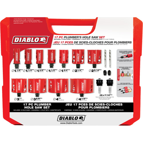 Plumber's Bi-Metal Hole Saw Set, 17 Pieces Groupe Belzile Dickner