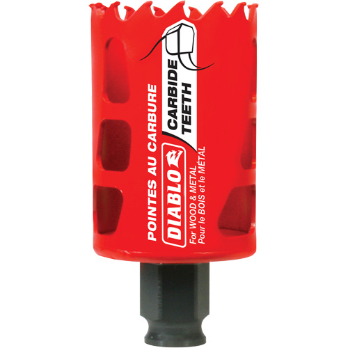 Scie cloche pour bois et m&eacute;tal, 1-3/4", Profondeur de la coupe 2-3/8", Carbure Groupe Belzile Dickner