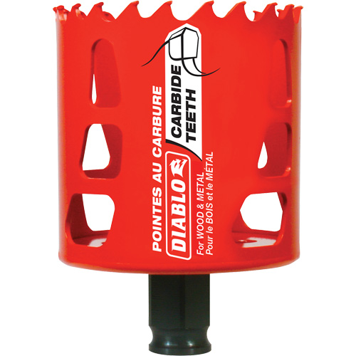 Scie cloche pour bois et m&eacute;tal, 2-9/16", Profondeur de la coupe 2-3/8", Carbure Groupe Belzile Dickner