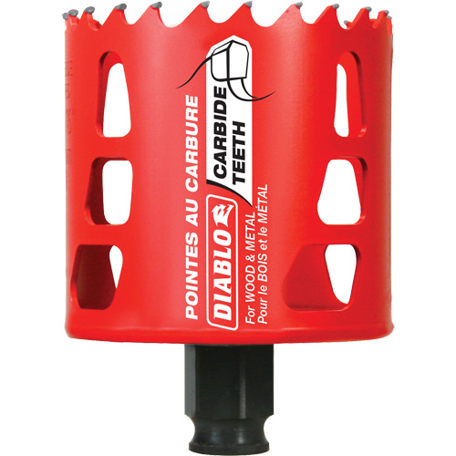 Scie cloche pour bois et m&eacute;tal, 2-11/16", Profondeur de la coupe 2-3/8", Carbure Groupe Belzile Dickner