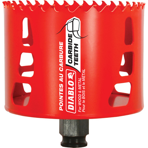 Scie cloche pour bois et m&eacute;tal, 3-1/2", Profondeur de la coupe 2-3/8", Carbure Groupe Belzile Dickner