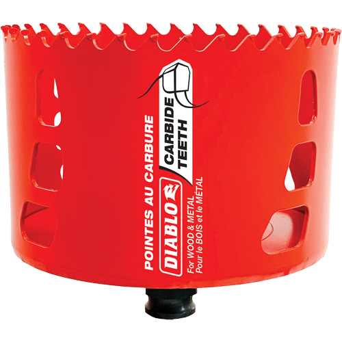Wood & Metal Hole Saw, 4", 2-3/8" Depth of Cut, Carbide Groupe Belzile Dickner