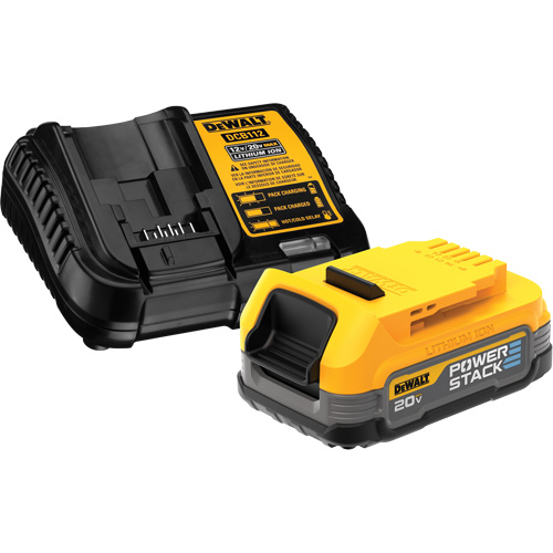 Max* Powerstack Compact Battery Kit & Charger, Lithium-Ion, 20 V, 1.7 A Groupe Belzile Dickner