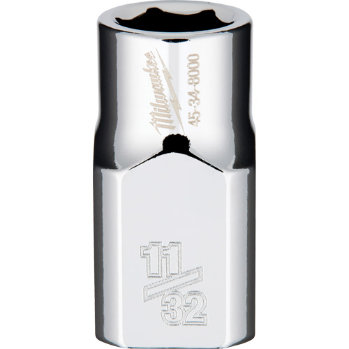 SAE Socket with Four Flat Sides, 11/32", 3/8" Drive, 6 Points Groupe Belzile Dickner