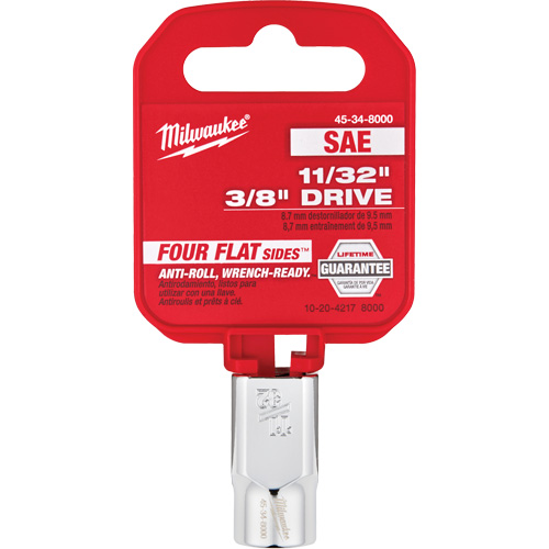 SAE Socket with Four Flat Sides, 11/32", 3/8" Drive, 6 Points Groupe Belzile Dickner