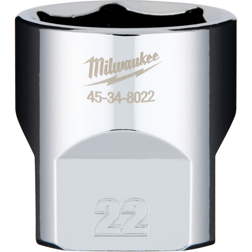 Metric Socket with Four Flat Sides, 22 mm, 3/8" Drive, 6 Points Groupe Belzile Dickner