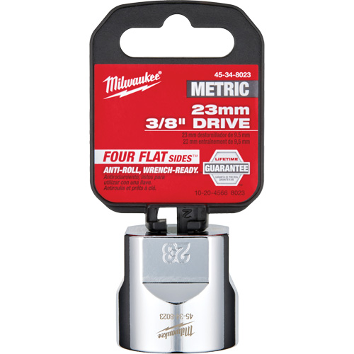 Metric Socket with Four Flat Sides, 23 mm, 3/8" Drive, 6 Points Groupe Belzile Dickner