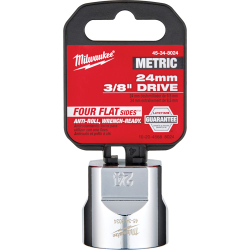 Metric Socket with Four Flat Sides, 24 mm, 3/8" Drive, 6 Points Groupe Belzile Dickner
