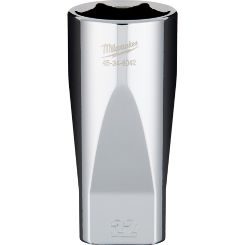 Douille m&eacute;trique avec c&ocirc;t&eacute;s Four Flats, 22 mm, Prise 3/8", 6 pans, Profond Groupe Belzile Dickner