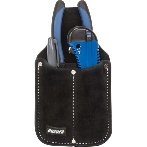 Utility Pouch, Knife Holder, Leather, 3 Pockets Groupe Belzile Dickner