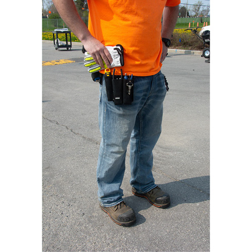 Lineman's Tool Pouch, Multiple Tool Holder, Leather, 3 Pockets Groupe Belzile Dickner