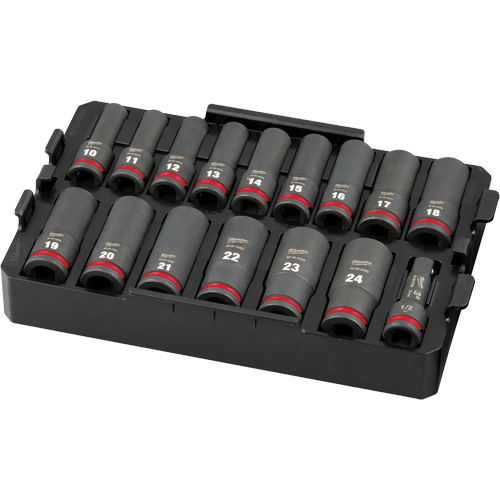Shockwave Impact Duty Packout Socket Set, 16 Pcs, Impact, 1/2" Drive Size, Deep Groupe Belzile Dickner