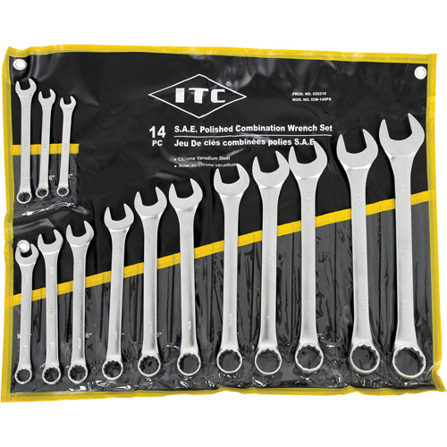 ICW-14PS Polished Wrench Set, Combination, 14 Pieces, Imperial Groupe Belzile Dickner