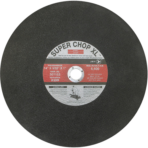 A30R Super Chop Stud-Cutting Cut-Off Wheel, 14" x 3/32", 1" Arbor, Type 1, 4400 RPM Groupe Belzile Dickner