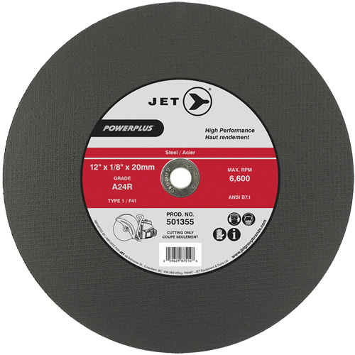 Meule &agrave; tronçonner PowerPlus A24R, 12" x 1/8", Arbre de 20 mm, Type 1, 6600 Tr/min Groupe Belzile Dickner