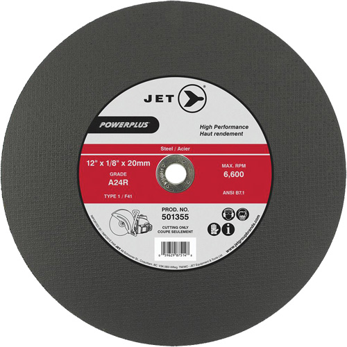 A24R PowerPlus Cut-Off Wheel, 14" x 1/8", 20 mm Arbor, Type 1, 5500 RPM Groupe Belzile Dickner