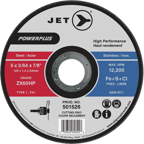 Meule &agrave; tronçonner PowerPlus ZX46HP, 7" x 1/16", Arbre de 7/8", Type 1, 8500 Tr/min Groupe Belzile Dickner
