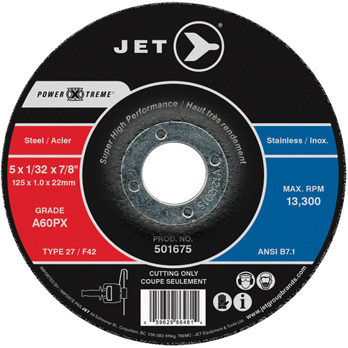 A60PX Power-Xtreme Cut-Off Wheel, 4-1/2" x 3/64", 7/8" Arbor, Type 27, 13300 RPM Groupe Belzile Dickner