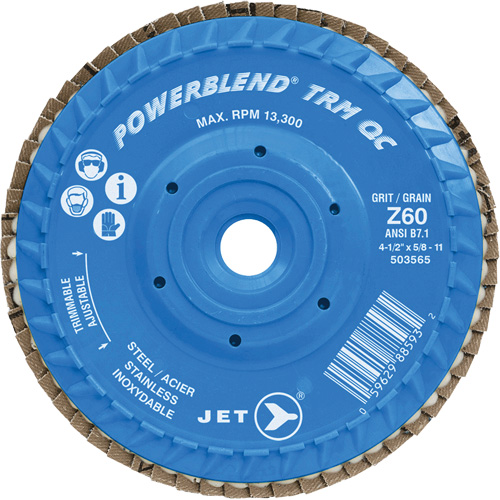 Disque &agrave; feuillets PowerBlend TRM QC ajustable, 5" x 5/8"-11, Type 27, Grain Z60, Alumine de zirconium Groupe Belzile Dickner