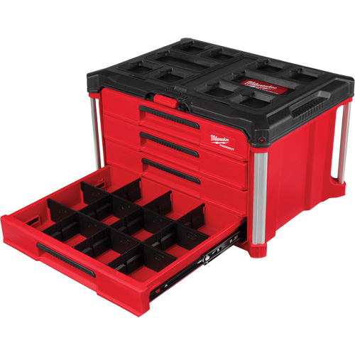 Boîte &agrave; outils avec 4 tiroirs PackOut, 16-3/10" x 22-1/5" x 14-3/10", Rouge Groupe Belzile Dickner