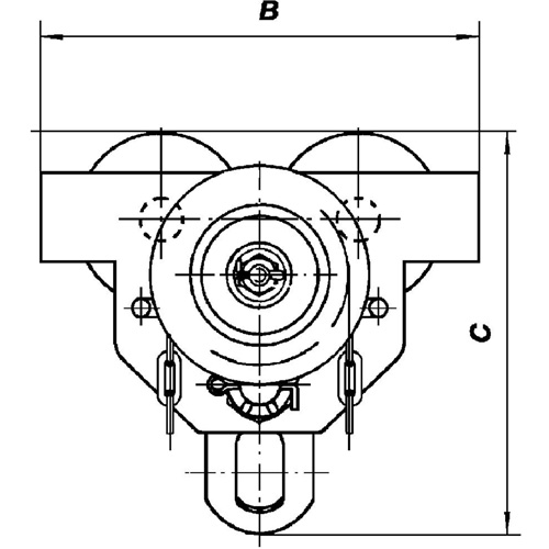 Heavy-Duty Geared Trolley - SGT Series, 6600 lbs. (3 tons) Capacity, 4" - 8-1/32" Groupe Belzile Dickner