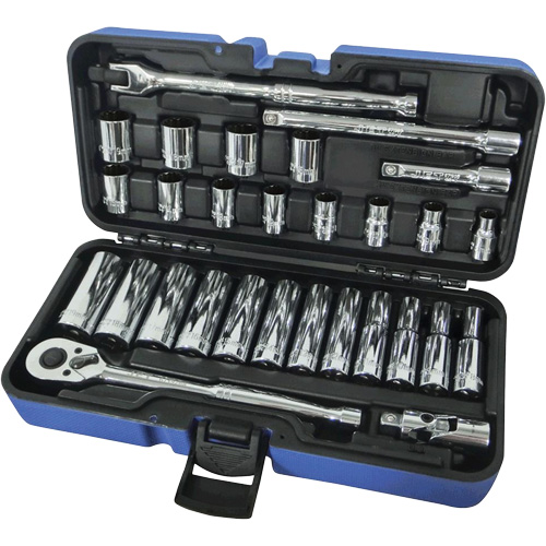12-Point Ratchets & Sockets Combination Sets, 30 Pcs, 3/8" Drive Size, Deep Groupe Belzile Dickner