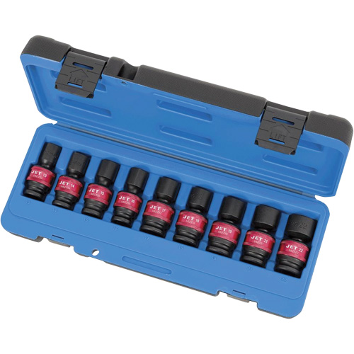 PSU912M Universal Socket Sets, 9 Pcs, Impact, 1/2" Drive Size Groupe Belzile Dickner