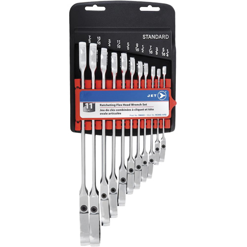 RCWS-11FS Flex Head Wrench Sets, Combination/Flex Head, 11 Pieces, Imperial Groupe Belzile Dickner