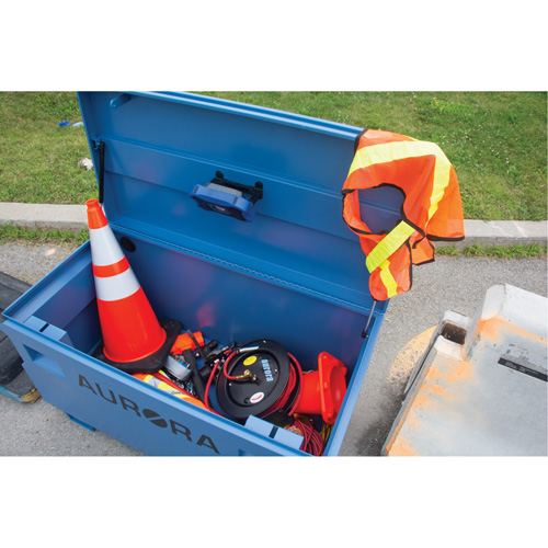 Coffre &agrave; outils de chantier, 60" x 24" x 27-1/2", Acier, Bleu Groupe Belzile Dickner