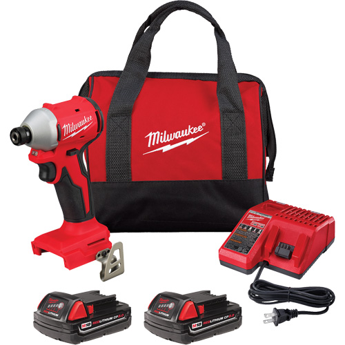 Ensemble tournevis &agrave; chocs hexagonaux compacts &agrave; 3 vitesses sans balai M18, Lithium-ion, 18 V, Mandrin 1/4", Couple 1700 lb-po Groupe Belzile Dickner
