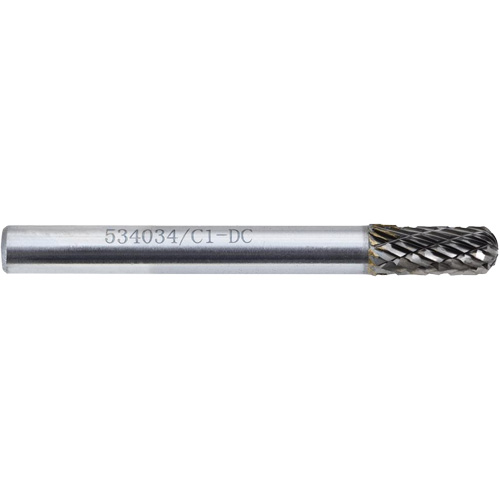 C1-DC JET-KUT GP Round Nose Shape Carbide Bur, 1/4" Dia. Groupe Belzile Dickner