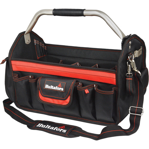 18" Open-Top Tool Carrier, Ballistic Polyester, Black/Red Groupe Belzile Dickner