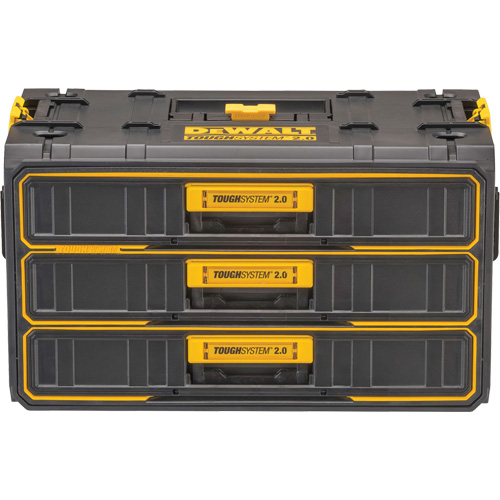 ToughSystem&reg; 2.0 Three-Drawer Unit, 21-4/5" x 12-3/10" x 12-3/5", Black/Yellow Groupe Belzile Dickner