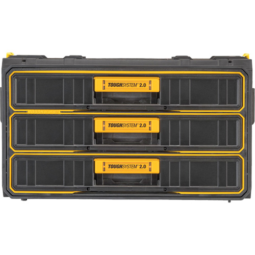 ToughSystem&reg; 2.0 Three-Drawer Unit, 21-4/5" x 12-3/10" x 12-3/5", Black/Yellow Groupe Belzile Dickner