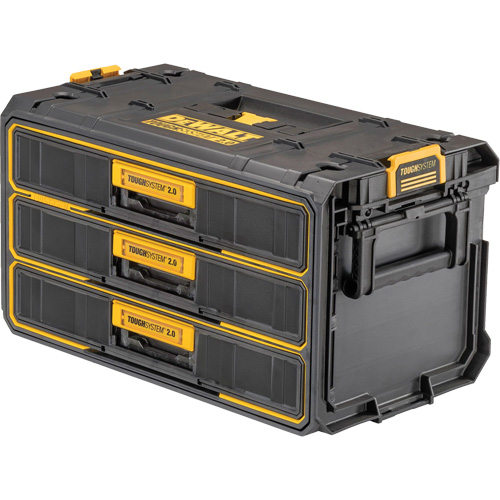 ToughSystem&reg; 2.0 Three-Drawer Unit, 21-4/5" x 12-3/10" x 12-3/5", Black/Yellow Groupe Belzile Dickner