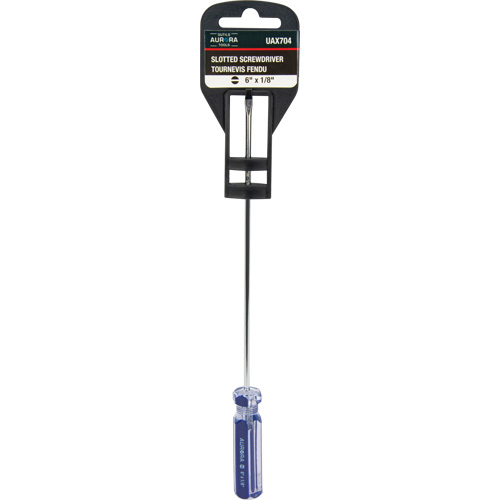 Tournevis &agrave; fente bleu transparent avec bandes, Tige de 1/8", Ronde, Prise en Plastique Groupe Belzile Dickner