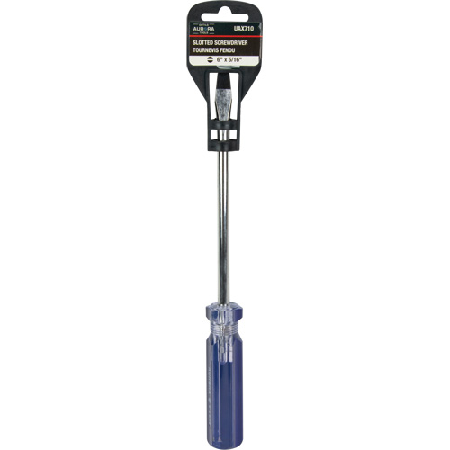 Tournevis &agrave; fente bleu transparent avec bandes, Tige de 5/16", Ronde, Prise en Plastique Groupe Belzile Dickner