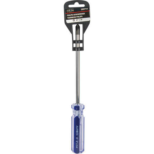 Tournevis Philips bleu transparent avec bandes, #3, Prise Plastique Groupe Belzile Dickner